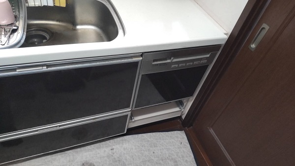 浅型食洗機を深型食洗機に替える工事　注意事項　現状